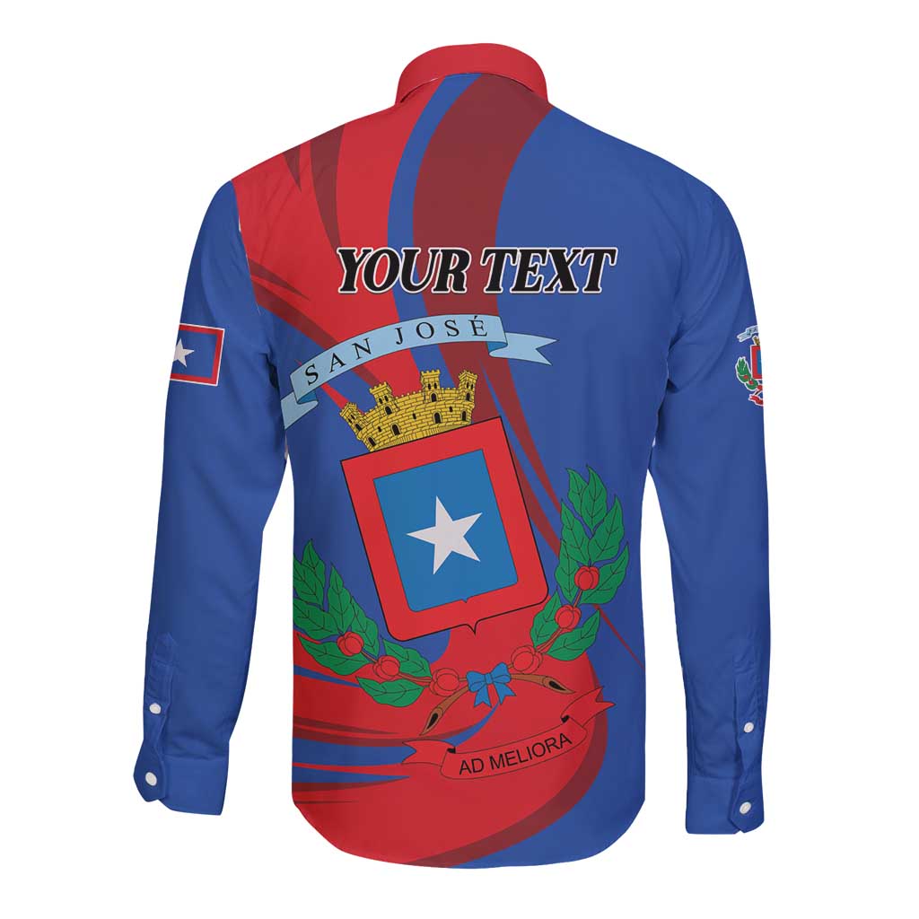 Personalized Costa Rica San José Long Sleeve Button Shirt Ad Meliora - Wonder Print Shop