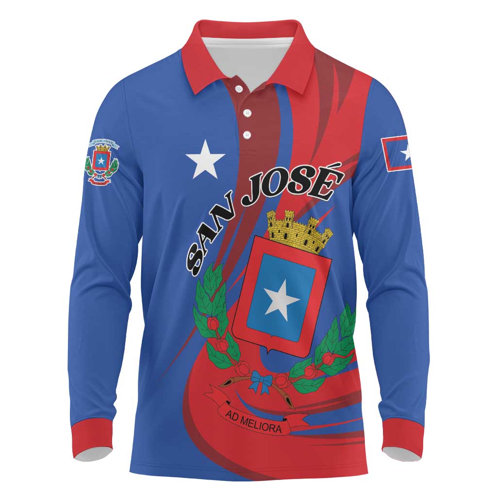 Personalized Costa Rica San José Long Sleeve Polo Shirt Ad Meliora - Wonder Print Shop