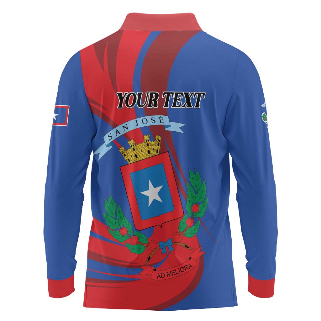 Personalized Costa Rica San José Long Sleeve Polo Shirt Ad Meliora - Wonder Print Shop