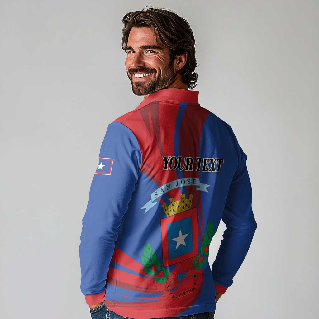 Personalized Costa Rica San José Long Sleeve Polo Shirt Ad Meliora - Wonder Print Shop