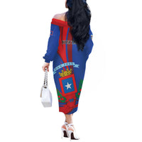 Personalized Costa Rica San José Off The Shoulder Long Sleeve Dress Ad Meliora - Wonder Print Shop