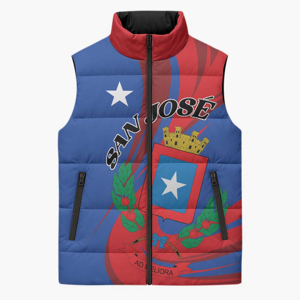 Personalized Costa Rica San José Sleeveless Puffer Jacket Ad Meliora - Wonder Print Shop