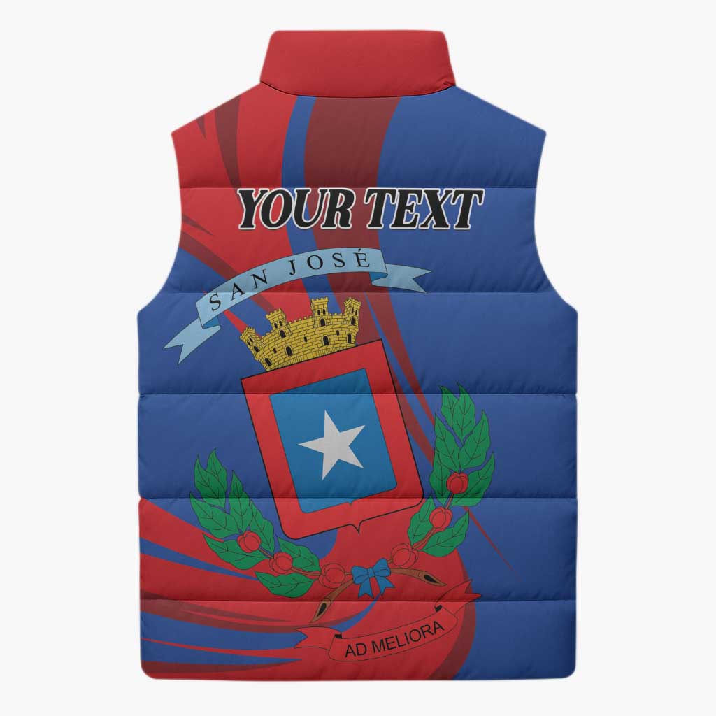 Personalized Costa Rica San José Sleeveless Puffer Jacket Ad Meliora - Wonder Print Shop