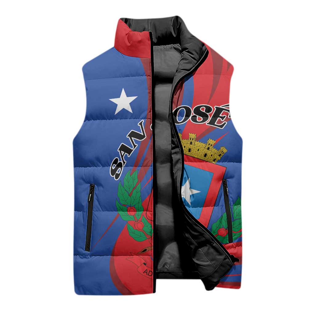 Personalized Costa Rica San José Sleeveless Puffer Jacket Ad Meliora - Wonder Print Shop