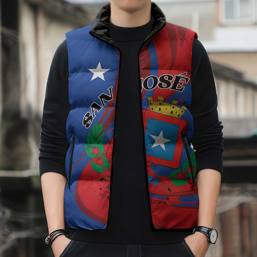 Personalized Costa Rica San José Sleeveless Puffer Jacket Ad Meliora - Wonder Print Shop