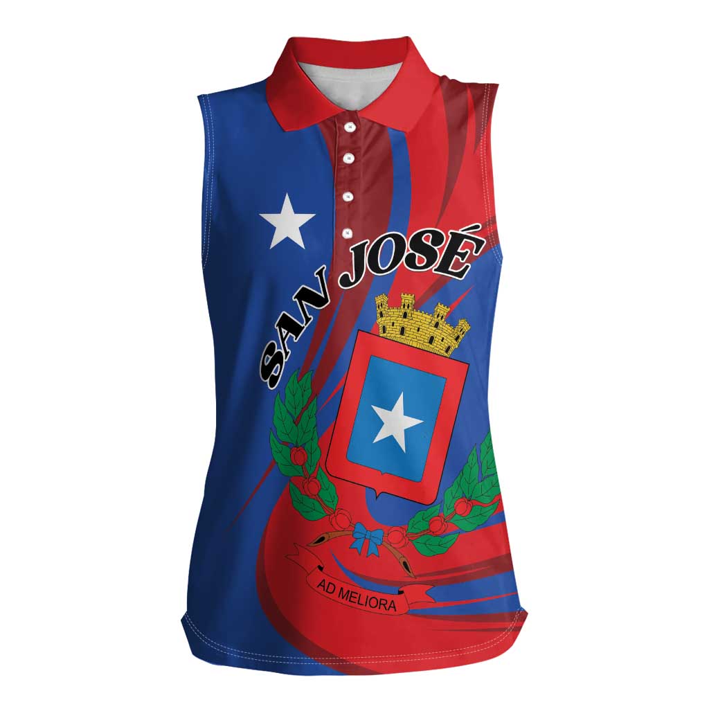 Personalized Costa Rica San José Women Sleeveless Polo Shirt Ad Meliora - Wonder Print Shop