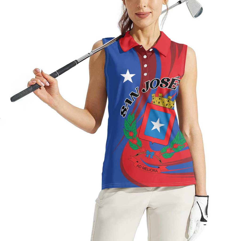 Personalized Costa Rica San José Women Sleeveless Polo Shirt Ad Meliora - Wonder Print Shop
