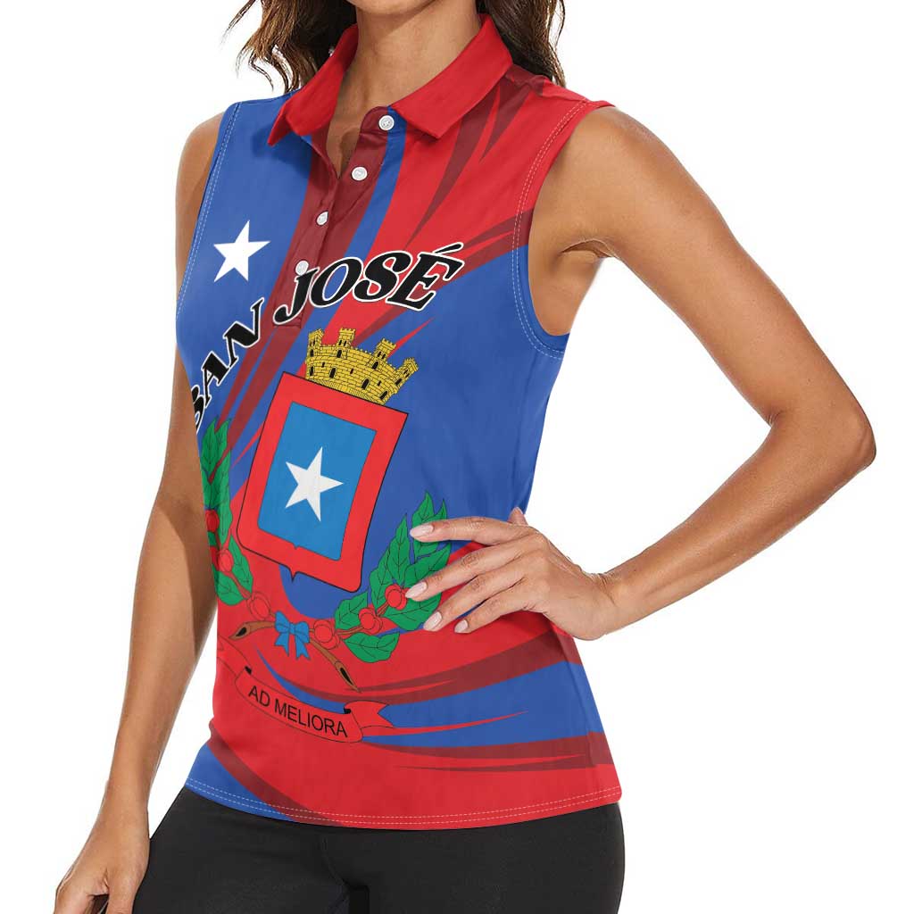 Personalized Costa Rica San José Women Sleeveless Polo Shirt Ad Meliora - Wonder Print Shop