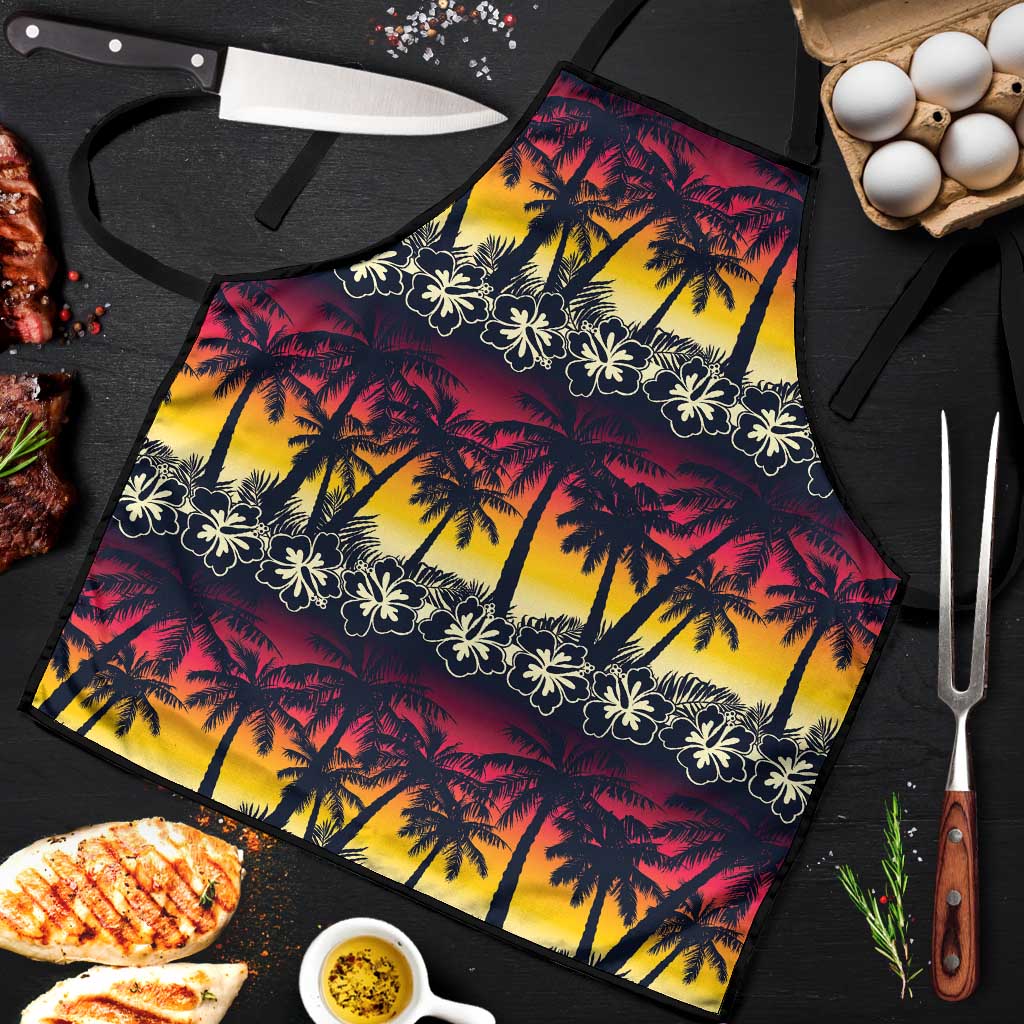Hawaii Hibiscus Palm Tree Sunset Apron Tropical Style - Wonder Print Shop