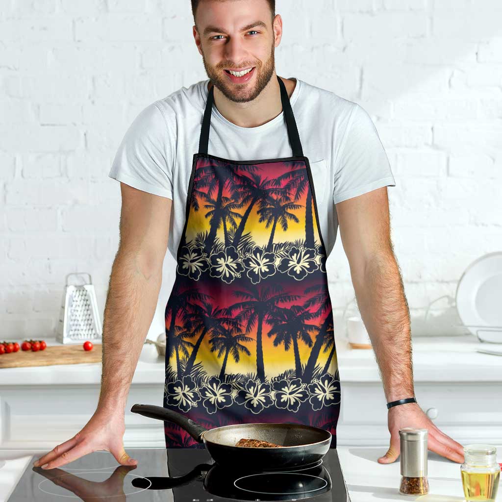 Hawaii Hibiscus Palm Tree Sunset Apron Tropical Style - Wonder Print Shop