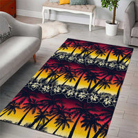 Hawaii Hibiscus Palm Tree Sunset Area Rug Tropical Style - Wonder Print Shop