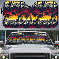 Hawaii Hibiscus Palm Tree Sunset Auto Sun Shade Tropical Style - Wonder Print Shop