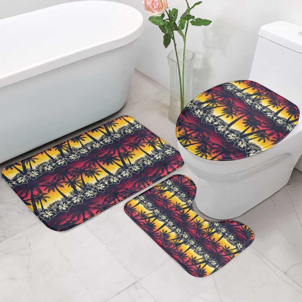 Hawaii Hibiscus Palm Tree Sunset Bathroom Set Tropical Style - Wonder Print Shop