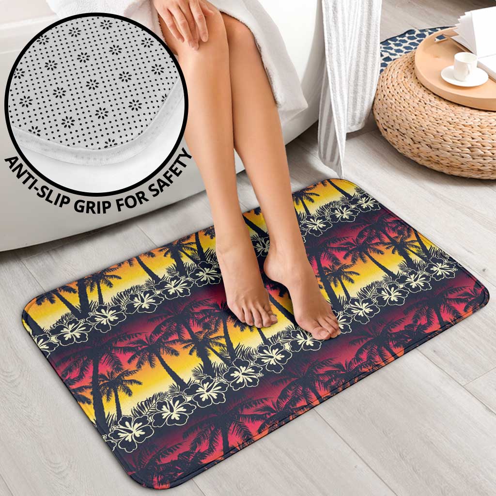 Hawaii Hibiscus Palm Tree Sunset Bathroom Set Tropical Style - Wonder Print Shop