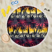 Hawaii Hibiscus Palm Tree Sunset Beach Blanket Tropical Style - Wonder Print Shop