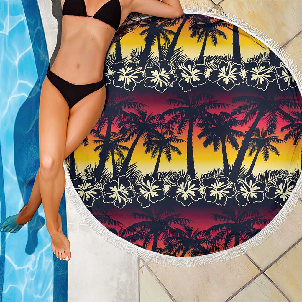 Hawaii Hibiscus Palm Tree Sunset Beach Blanket Tropical Style - Wonder Print Shop