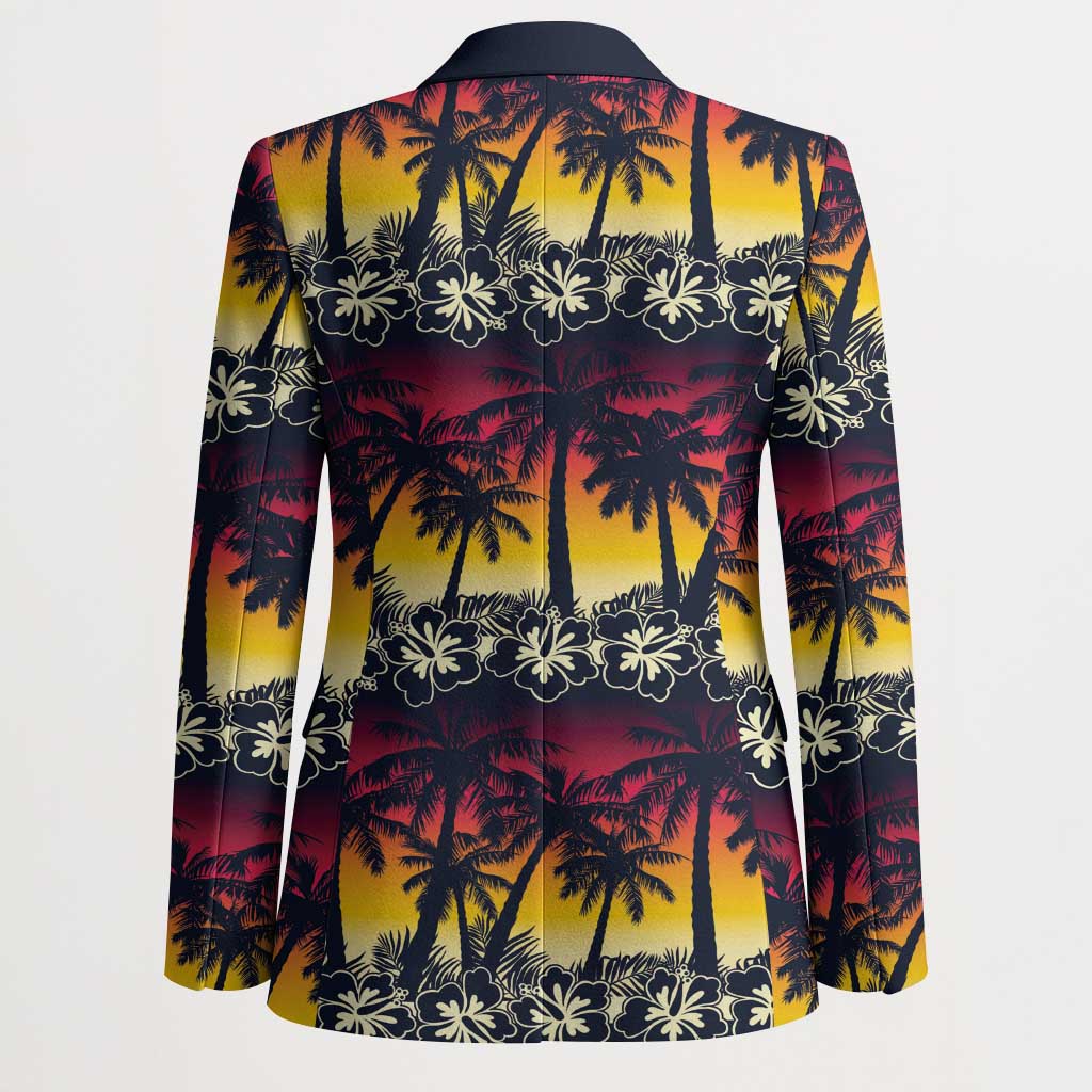 Hawaii Hibiscus Palm Tree Sunset Blazer Tropical Style - Wonder Print Shop