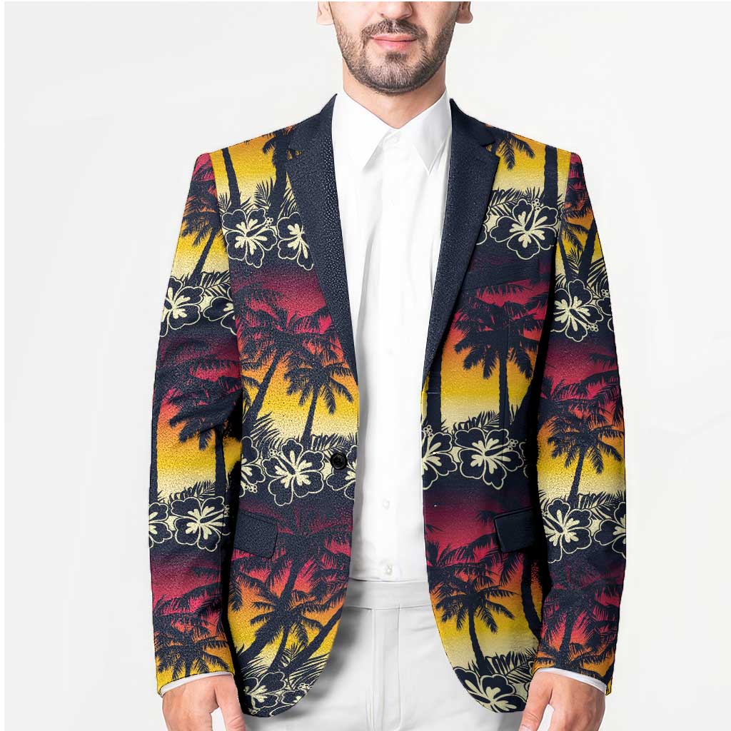 Hawaii Hibiscus Palm Tree Sunset Blazer Tropical Style - Wonder Print Shop