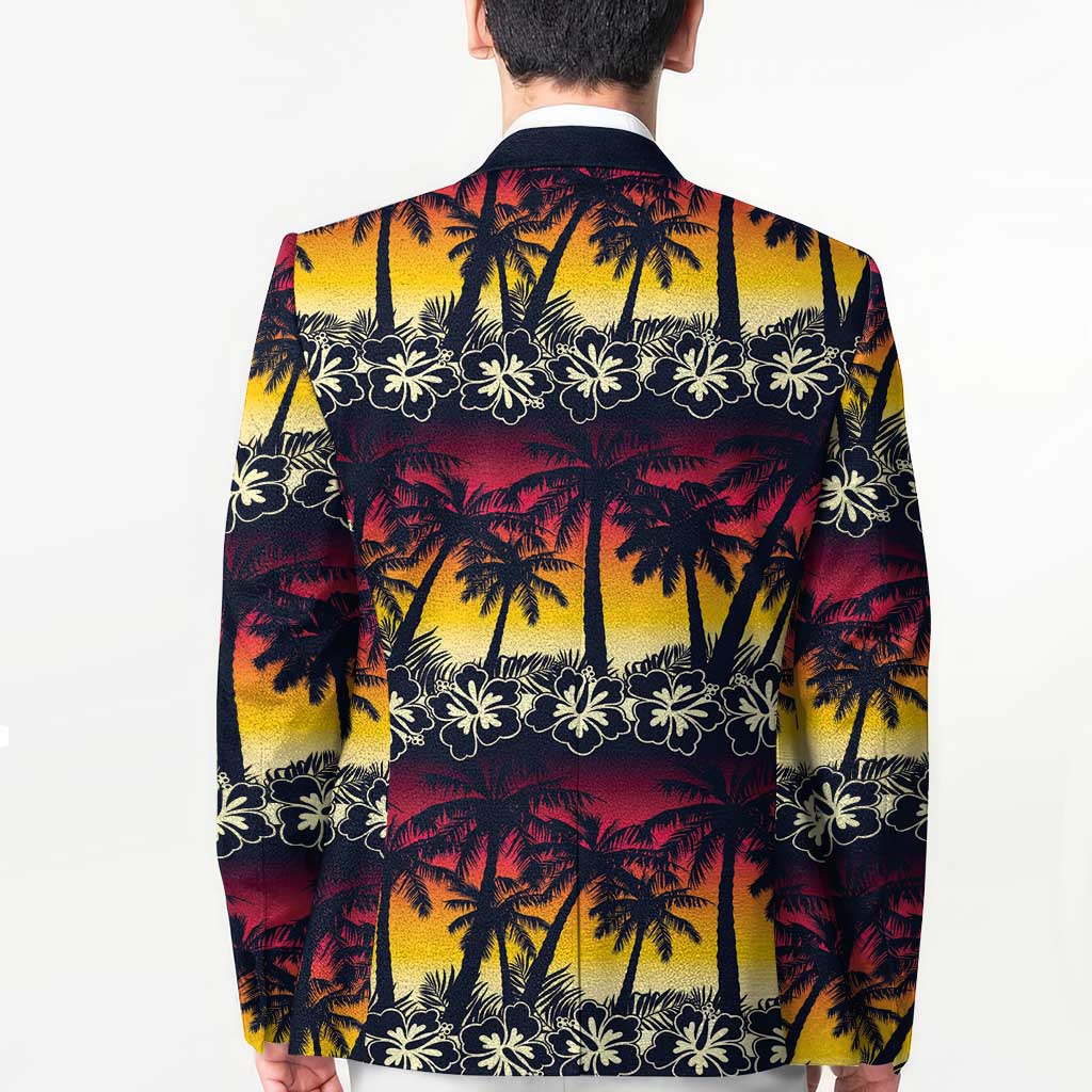 Hawaii Hibiscus Palm Tree Sunset Blazer Tropical Style - Wonder Print Shop