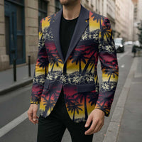 Hawaii Hibiscus Palm Tree Sunset Blazer Tropical Style - Wonder Print Shop