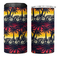 Hawaii Hibiscus Palm Tree Sunset 4 in 1 Can Cooler Tumbler Tropical Style - Wonder Print Shop