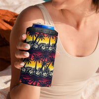 Hawaii Hibiscus Palm Tree Sunset 4 in 1 Can Cooler Tumbler Tropical Style - Wonder Print Shop
