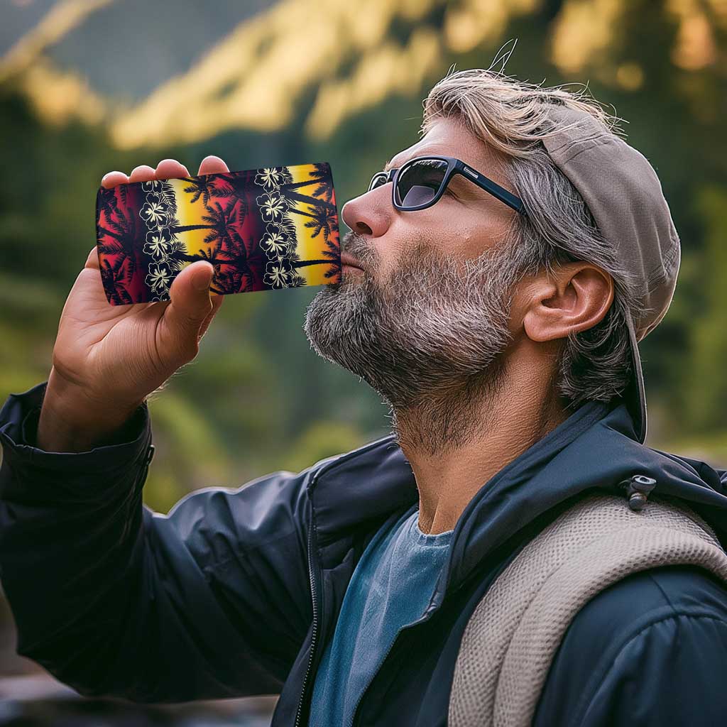 Hawaii Hibiscus Palm Tree Sunset 4 in 1 Can Cooler Tumbler Tropical Style - Wonder Print Shop