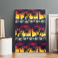 Hawaii Hibiscus Palm Tree Sunset Canvas Wall Art Tropical Style - Wonder Print Shop