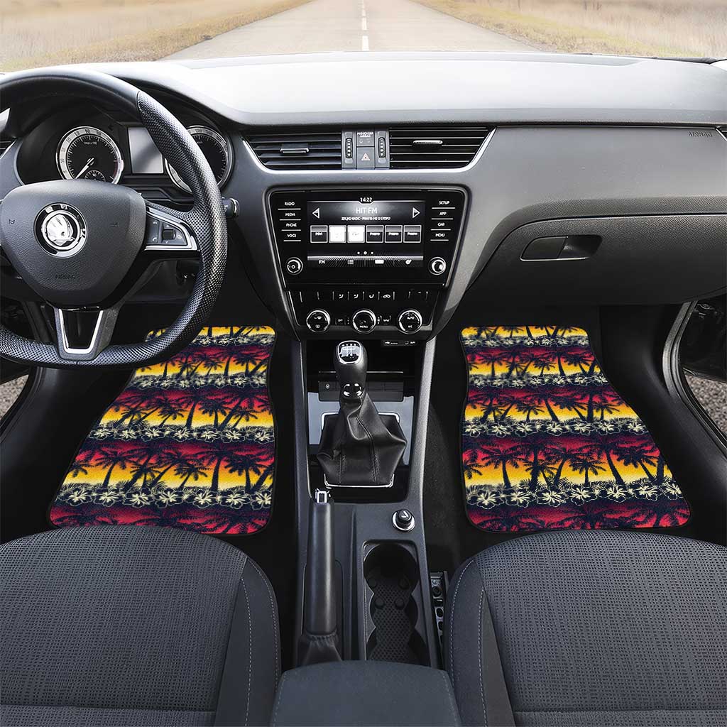 Hawaii Hibiscus Palm Tree Sunset Car Mats Tropical Style - Wonder Print Shop