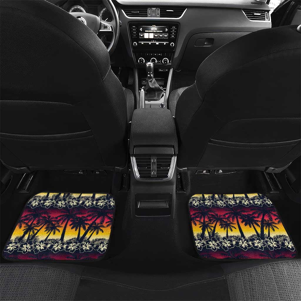 Hawaii Hibiscus Palm Tree Sunset Car Mats Tropical Style - Wonder Print Shop