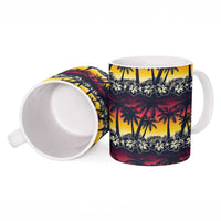 Hawaii Hibiscus Palm Tree Sunset Ceramic Mug Tropical Style - Wonder Print Shop
