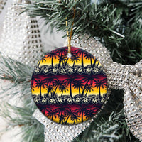 Hawaii Hibiscus Palm Tree Sunset Ceramic Ornament Tropical Style - Wonder Print Shop