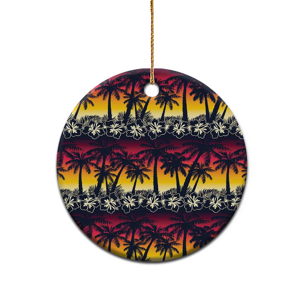 Hawaii Hibiscus Palm Tree Sunset Ceramic Ornament Tropical Style - Wonder Print Shop