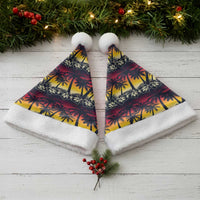 Hawaii Hibiscus Palm Tree Sunset Christmas Santa Hat Tropical Style - Wonder Print Shop