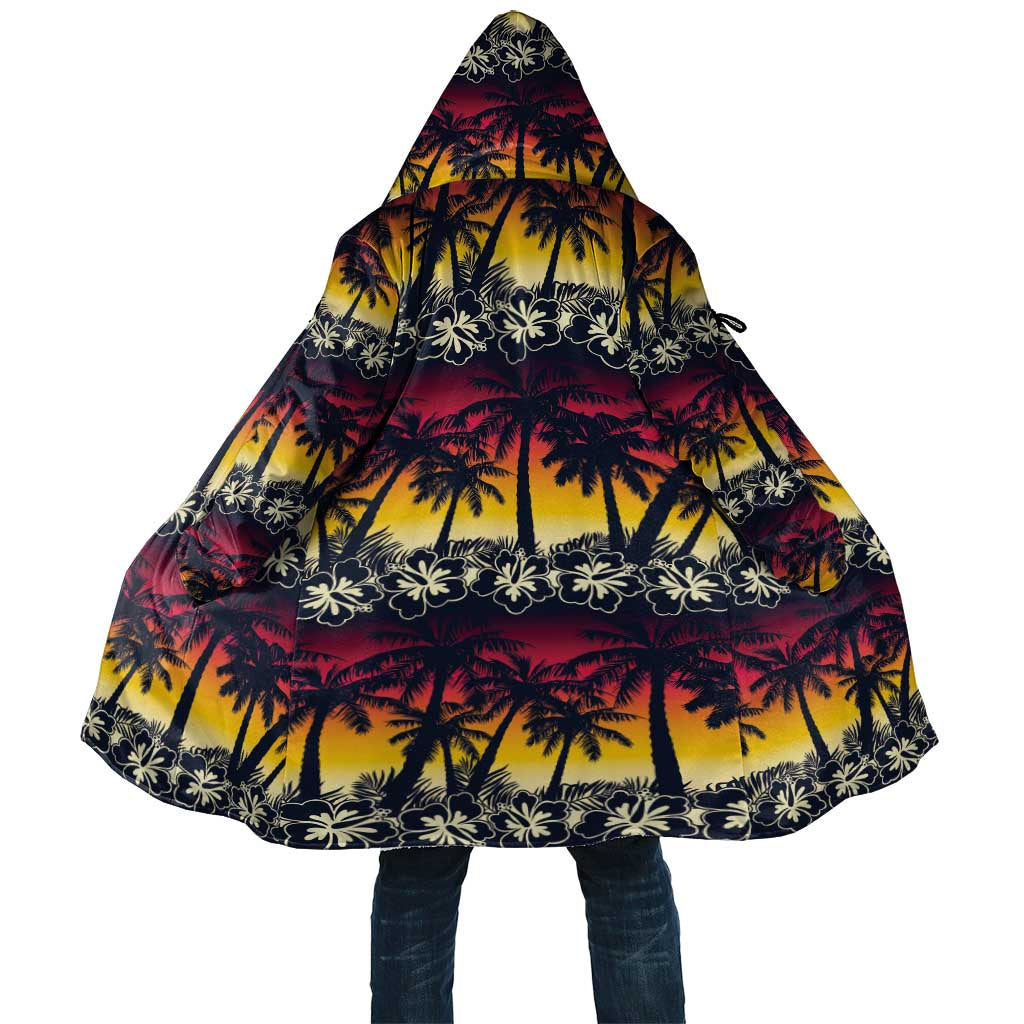 Hawaii Hibiscus Palm Tree Sunset Cloak Tropical Style - Wonder Print Shop