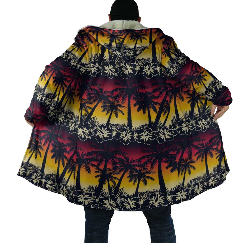 Hawaii Hibiscus Palm Tree Sunset Cloak Tropical Style - Wonder Print Shop