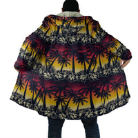 Hawaii Hibiscus Palm Tree Sunset Cloak Tropical Style - Wonder Print Shop