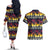 Hawaii Hibiscus Palm Tree Sunset Couples Matching Off The Shoulder Long Sleeve Dress and Hawaiian Shirt Tropical Style - Wonder Print Shop