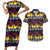 Hawaii Hibiscus Palm Tree Sunset Couples Matching Short Sleeve Bodycon Dress and Hawaiian Shirt Tropical Style - Wonder Print Shop