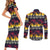 Hawaii Hibiscus Palm Tree Sunset Couples Matching Short Sleeve Bodycon Dress and Long Sleeve Button Shirt Tropical Style - Wonder Print Shop