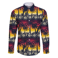 Hawaii Hibiscus Palm Tree Sunset Family Matching Puletasi and Hawaiian Shirt Tropical Style - Wonder Print Shop