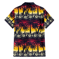 Hawaii Hibiscus Palm Tree Sunset Family Matching Tank Maxi Dress and Hawaiian Shirt Tropical Style - Wonder Print Shop