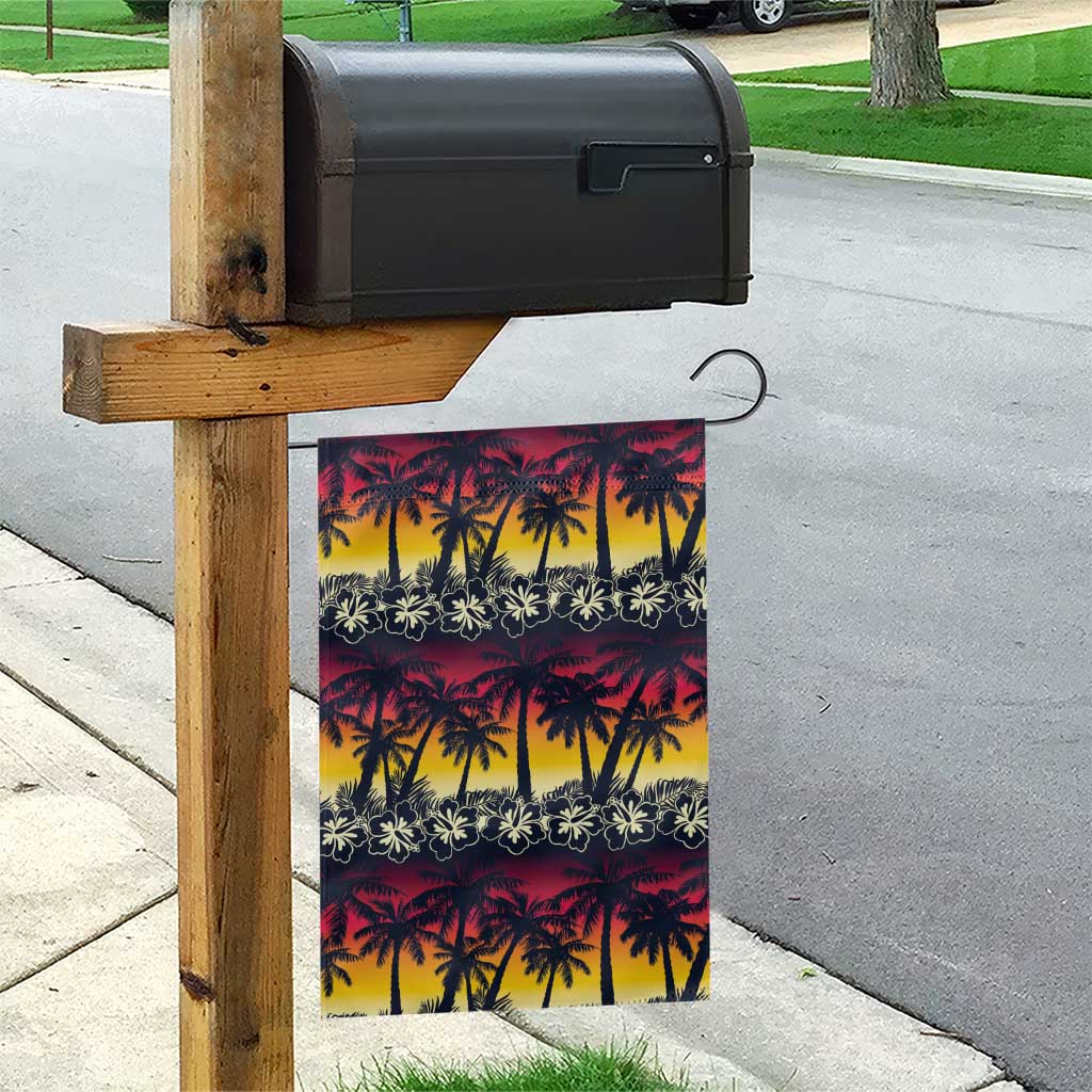 Hawaii Hibiscus Palm Tree Sunset Garden Flag Tropical Style - Wonder Print Shop