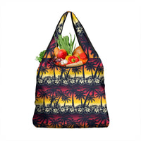 Hawaii Hibiscus Palm Tree Sunset Grocery Bag Tropical Style - Wonder Print Shop