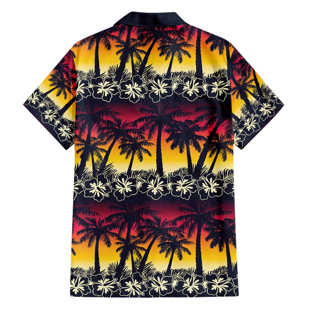 Hawaii Hibiscus Palm Tree Sunset Hawaiian Shirt Tropical Style - Wonder Print Shop