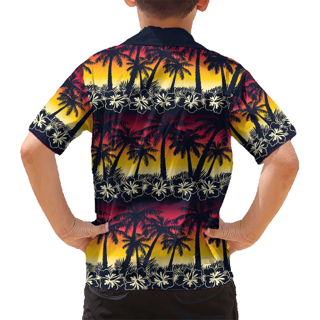 Hawaii Hibiscus Palm Tree Sunset Hawaiian Shirt Tropical Style - Wonder Print Shop