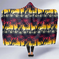 Hawaii Hibiscus Palm Tree Sunset Hooded Blanket Tropical Style - Wonder Print Shop