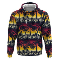 Hawaii Hibiscus Palm Tree Sunset Hoodie Tropical Style - Wonder Print Shop