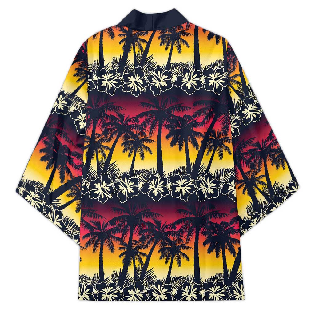 Hawaii Hibiscus Palm Tree Sunset Kimono Tropical Style - Wonder Print Shop