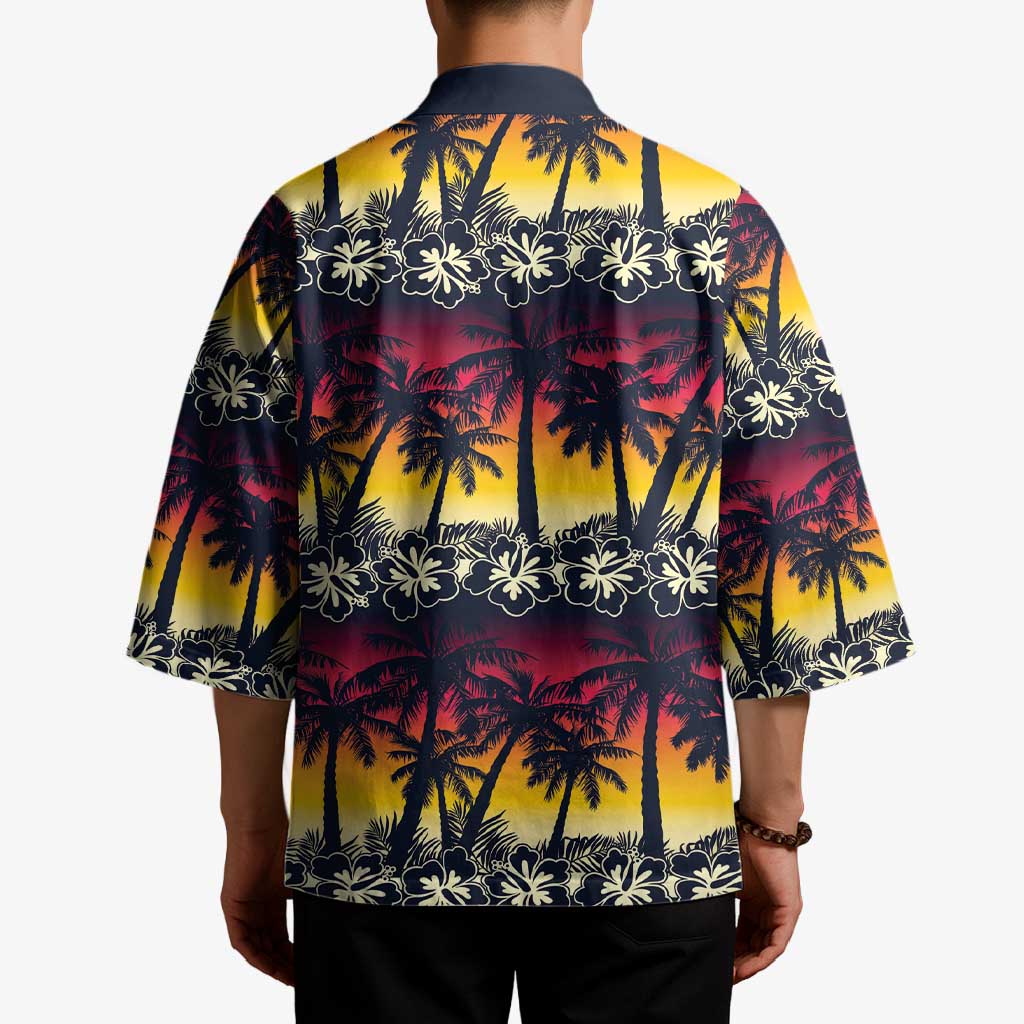 Hawaii Hibiscus Palm Tree Sunset Kimono Tropical Style - Wonder Print Shop